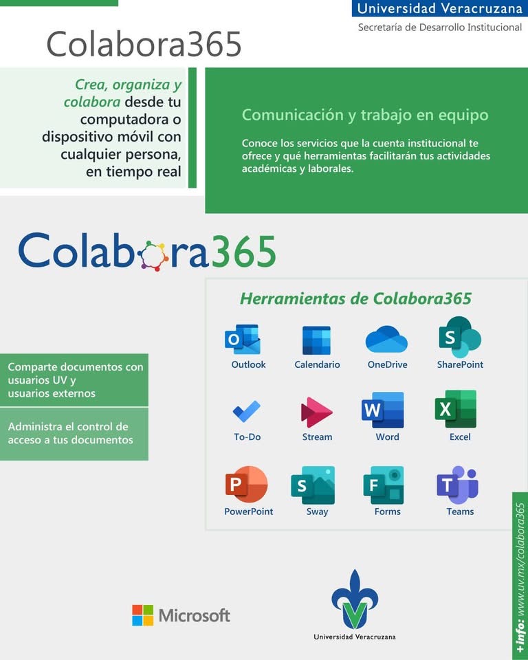 LuzioUV's tweet photo. #ComunidadUV
¡Sácale todo el jugo a tu cuenta institucional! Con #Colabora365 tienes acceso a 19 aplicaciones para crear, organizar y trabajar en equipo de forma más eficiente. 📁✨
Descubre todo lo que puedes hacer y ¡aprovecha sus herramientas!
https://t.co/ypW98uQgZq https://t.co/vX4HnBpNPY