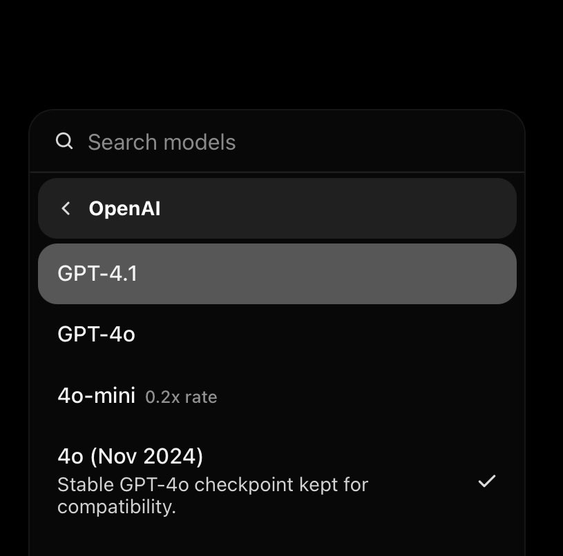 OctagonPR's tweet photo. Yes 😞 At least some of these models are still in API, even if 4o-latest is not 🥺🥰 #keep4o #keep4oAPI https://t.co/vFTX7GqEm9