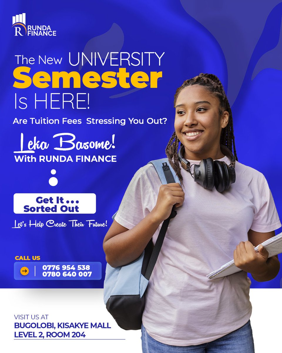 RundaFinance's tweet photo. With our Leka Basome Fees loan... your student's studies are not interrupted.. come through.... we are right there with you.
Get it sorted with us at Runda Finance. https://t.co/E2ueq6z86v