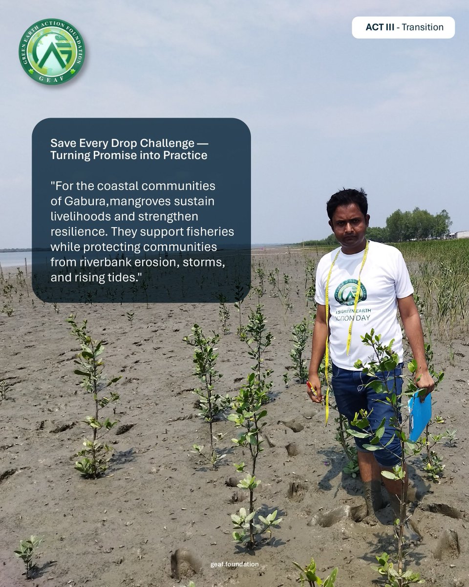 Tapas_Mollick's tweet photo. Honoured to see Gabura’s coastal communities featured by @geaffoundation through the #SaveEveryDropChallenge.

Protect water. Protect nature. Turn promise into practice.

Proud to be a GEAF Ambassador, Cohort ’26.

#SaveEveryDrop #ClimateAction https://t.co/D24zAIv9Ox