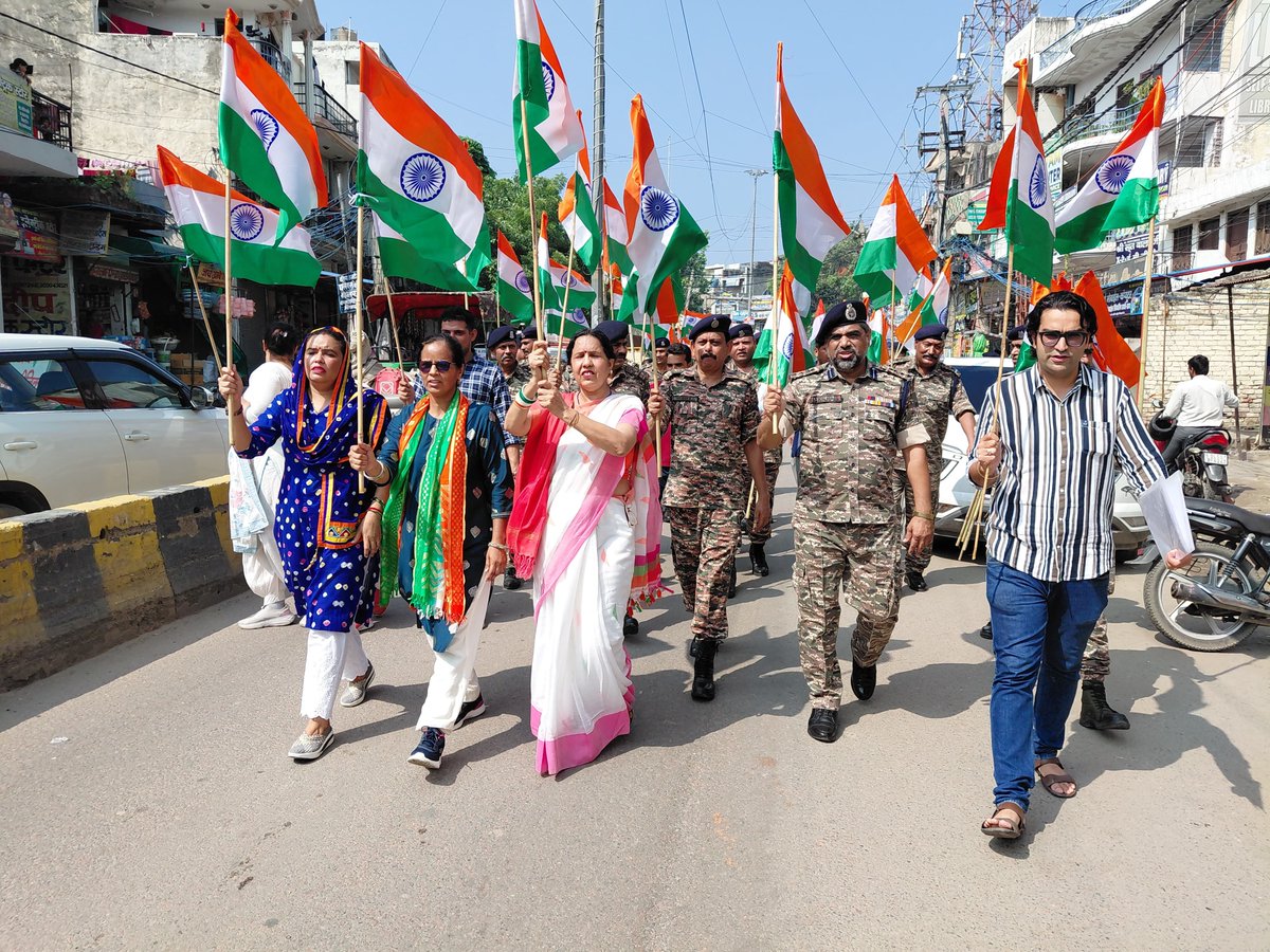 70bncrpf's tweet photo. As part of #HarGharTiranga, 70 Bn CRPF organised a Tiranga Rally at Bawana New Delhi on 12.08.2026. CRPF personnel, teachers students social organisations &amp; citizens participated with patriotic fervour, spreading the message of unity &amp; national pride. https://t.co/xIPYLlxYjG