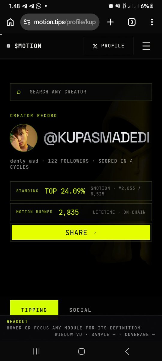 kupasmadedi's tweet photo. @kupasmadedi @tipmotion 100 support sesama gb kak 🙏🏻aktif terus🫡 tip balik ya
#gb #motion #tipmotion https://t.co/lRrMJdudU0