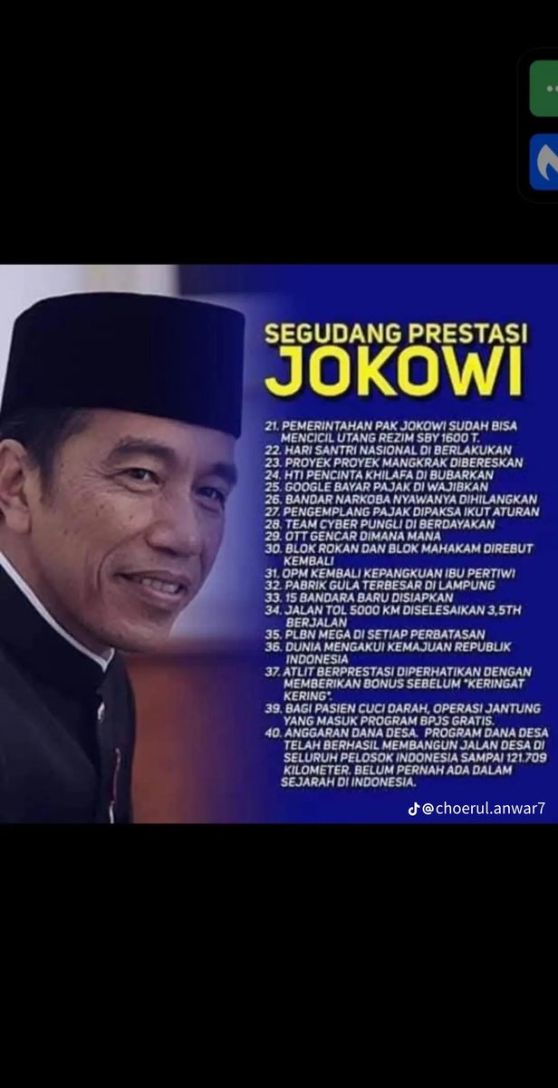 YoesmarSam33952's tweet photo. @Boediantar4 @YouTube Itu sih kata pembenci jkw,fakta jkw presiden terbaik,kalian aj menikmati hsl krj jkw https://t.co/cryK7ULUGy