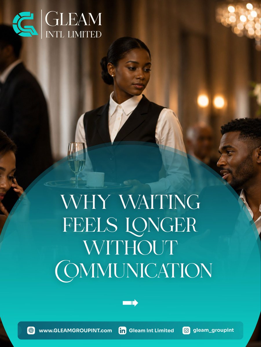 Gleamgroupint's tweet photo. Waiting feels longer when guests don't know why they're waiting. https://t.co/iK1PLy1sZ1