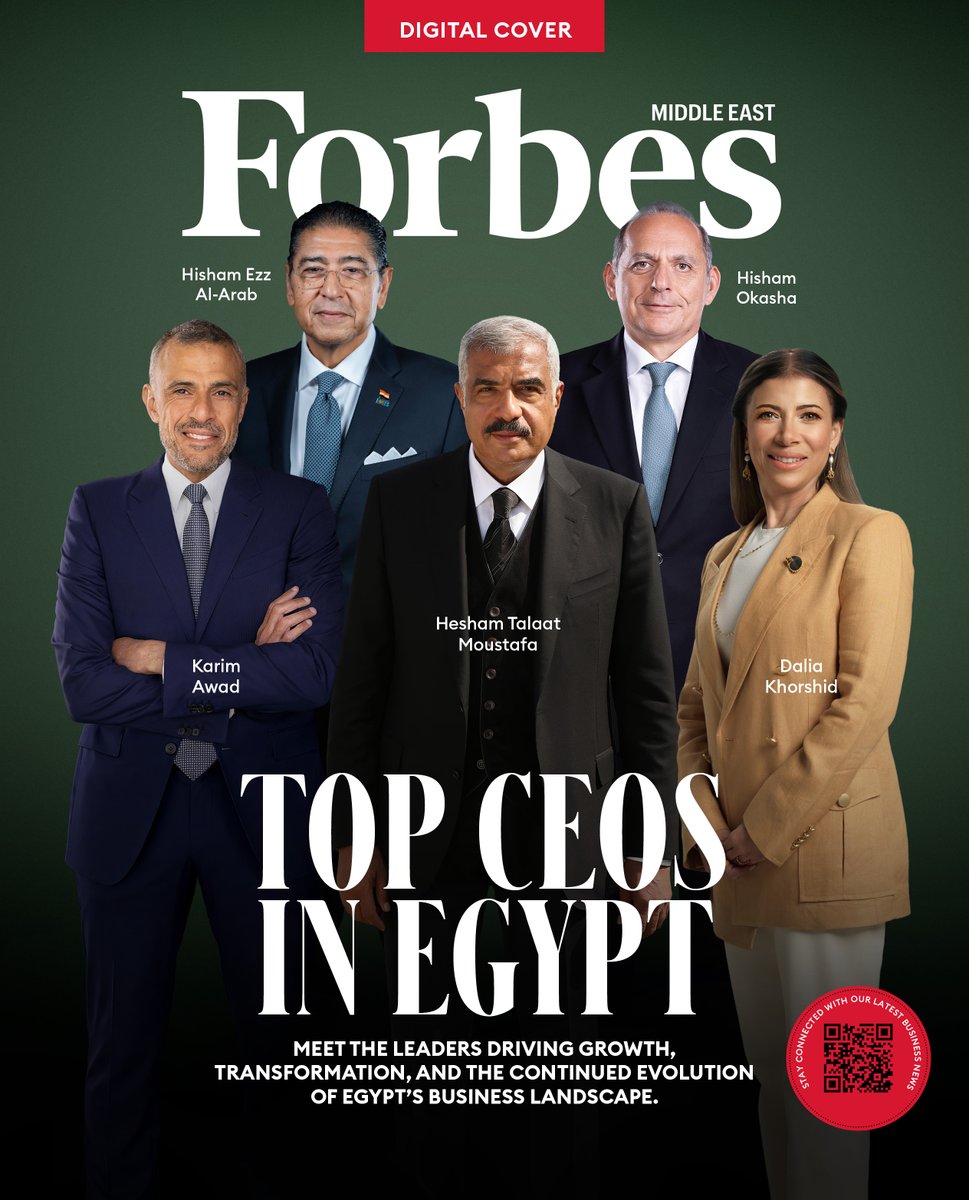 Forbes_MENA_'s tweet photo. #Forbes Middle East’s sixth annual Top 100 CEOs 2026 list spotlights executives shaping businesses while contributing to the region’s economic resilience and development. 

Egyptians rank second by nationality on the list, with 15 CEOs featured, highlighting the country’s strong representation among the region’s leading business executives.

#Egypt 

For More Details: https://t.co/gEFmGMQpuN