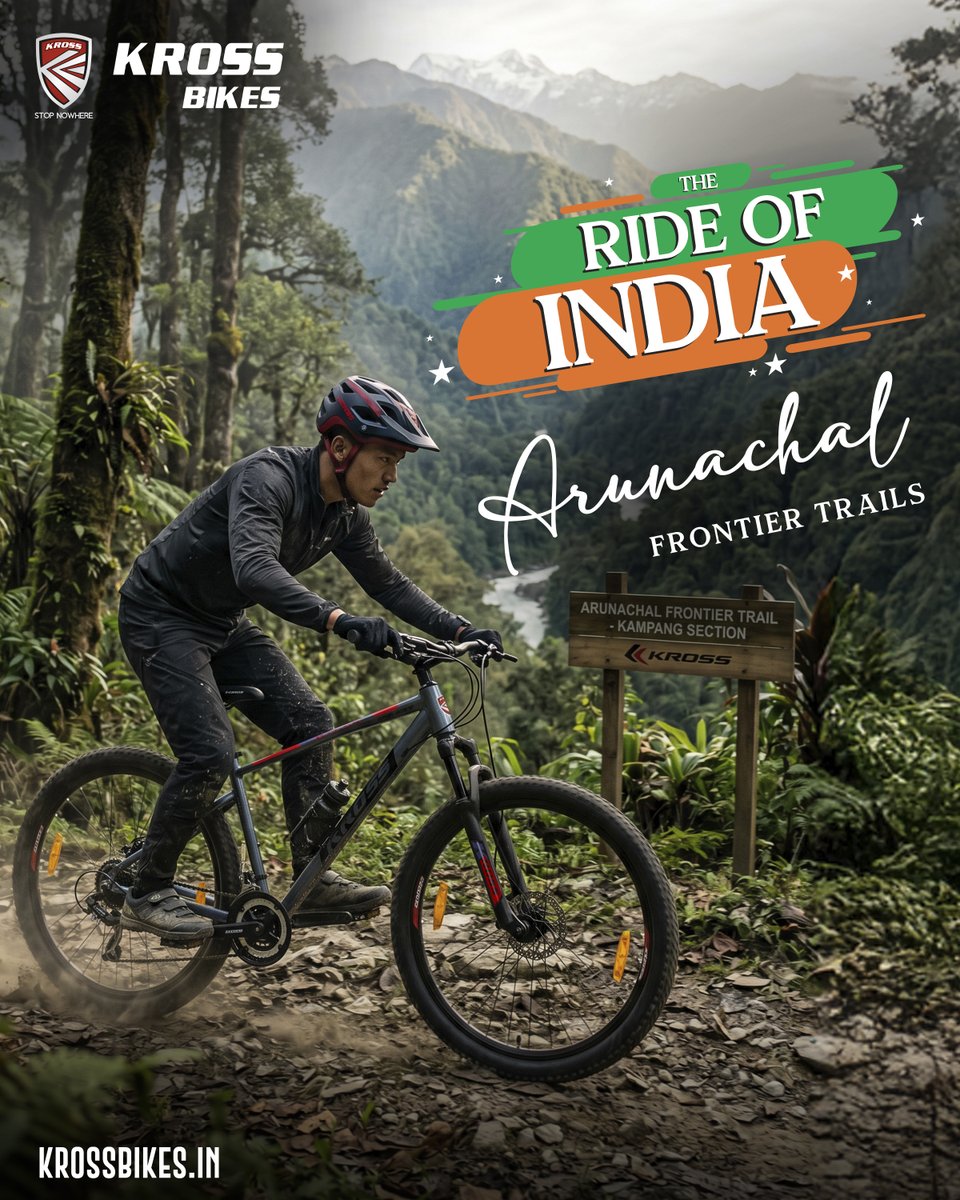 Kross_Bikes's tweet photo. From Arunachal’s frontier trails to every corner of India, freedom means the courage to ride further. 🇮🇳🚴
#KrossBikes #StopNowhere #TheRideOfIndia #FreedomOnWheels #RideIndia https://t.co/9JjGfTQNVq