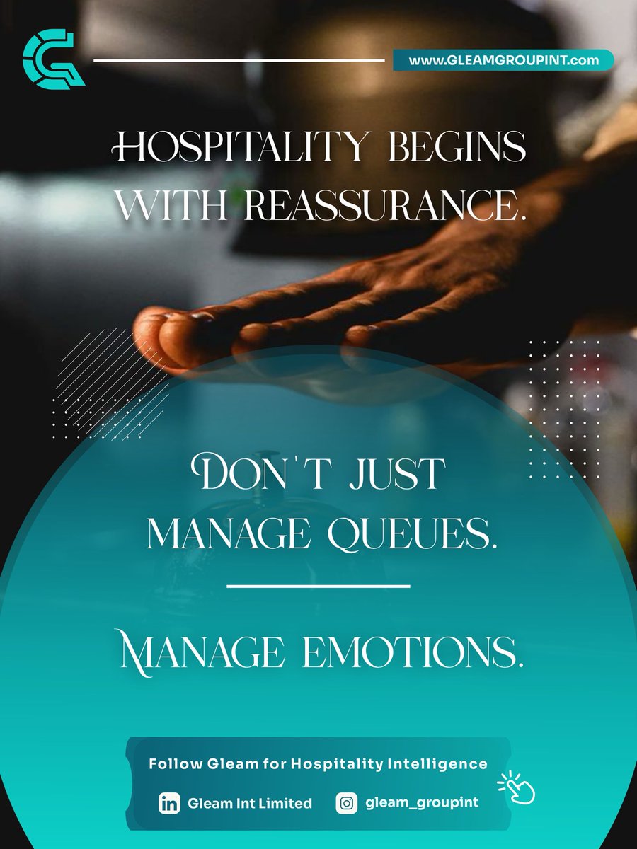 Gleamgroupint's tweet photo. Silence creates uncertainty. Communication creates reassurance.

In hospitality, communication is part of the experience. https://t.co/Z8BtqLZpq6