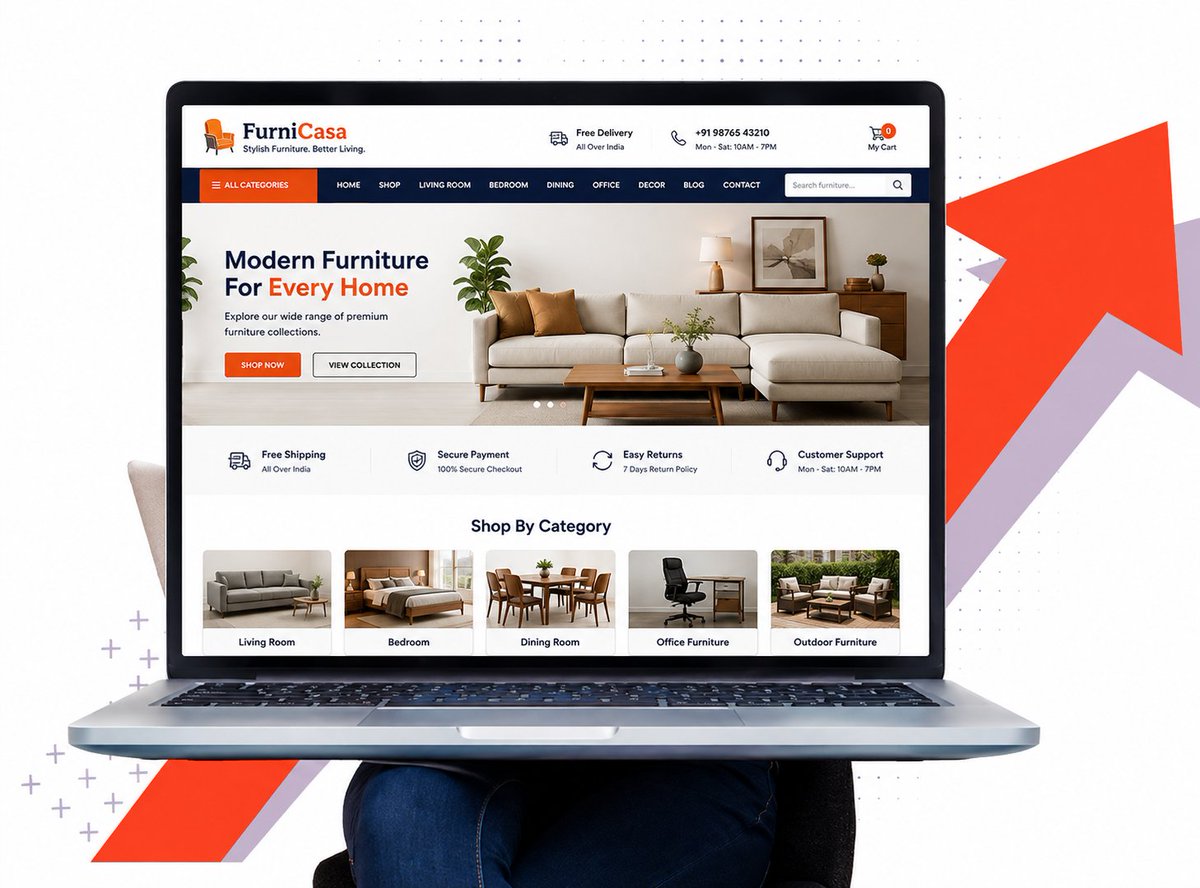 unitedwebsoft1's tweet photo. Your furniture showroom doesn't have to close when your doors do.

Build ecommerce website to showcase your furniture, generate WhatsApp enquiries, accept online orders and reach customers beyond your local showroom.
https://t.co/9dtDgSr9aD

#Furniture #Ecommerce #WebDevelopment https://t.co/d2gyOM3rwM