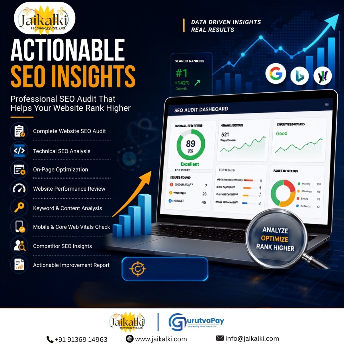 JaikalkiTPL's tweet photo. 📈 Want to rank higher?
Our Professional SEO Audit uncovers technical issues, content gaps, keyword opportunities, performance problems & competitor insights.
🔍 Analyze
⚙️ Optimize
🚀 Rank Higher
🌐 https://t.co/AnonmTOSDI
📧 info@jaikalki.com
#SEO #SEOAudit #DigitalMarketing https://t.co/GDdAi4bdEs