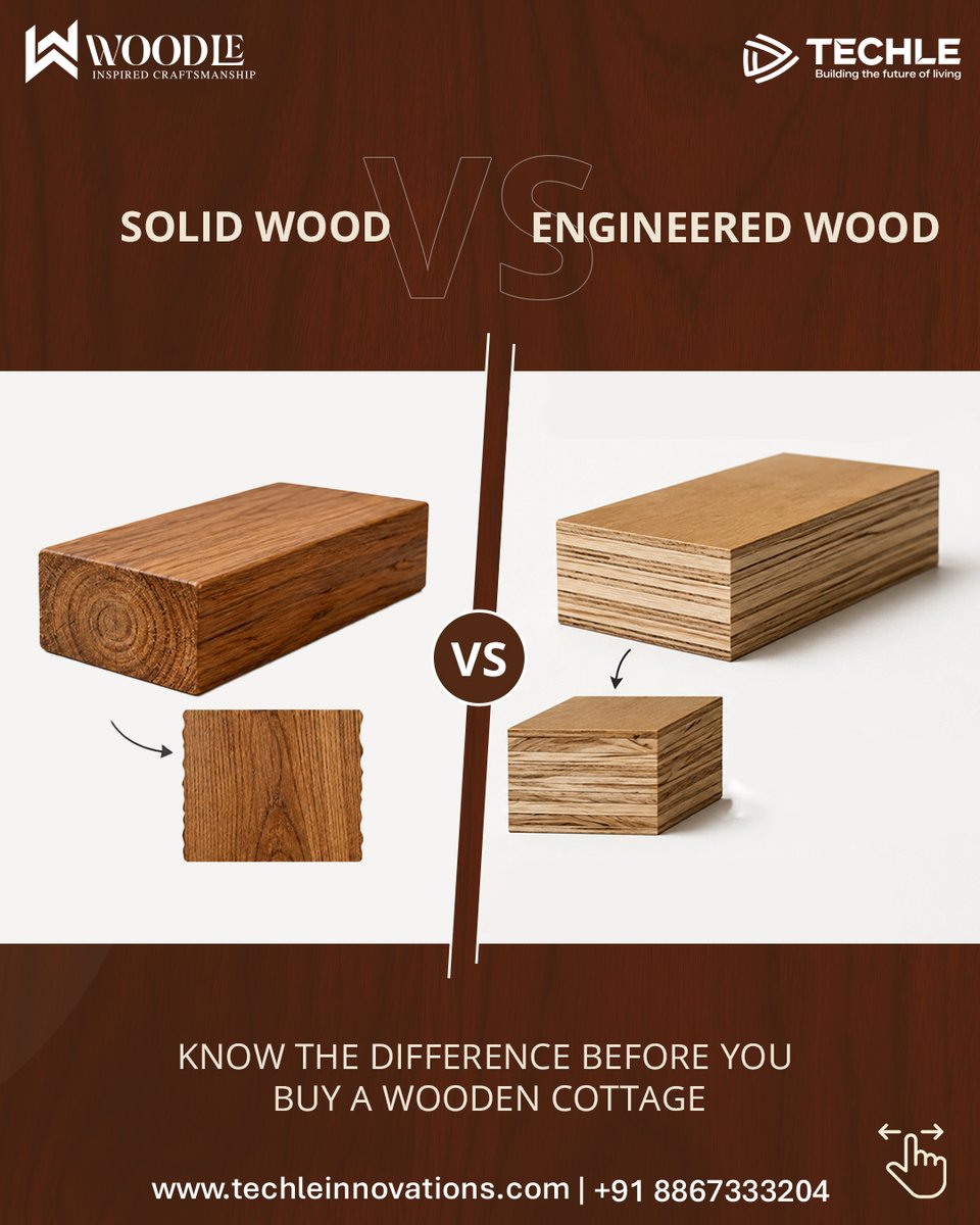 Techleindo's tweet photo. Did you know that solid and engineered wood are different? Swipe on the slides to find out. Let’s clear the confusion. Which one would you pick?

#woodenhome #clthome #cottage #prefab #modular https://t.co/qrejLZMK9c
