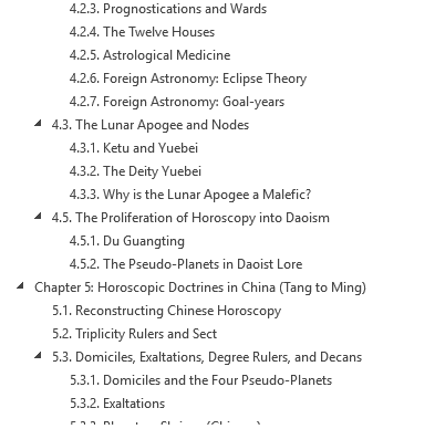 JeffreyKotyk's tweet photo. I'm trying to finish up my big book on astrology and cosmology in East Asia. Over 500 pages now. The more primary sources I read closely, the more interesting questions arise. The table of contents looks something like this. https://t.co/h3BYD3vgp2