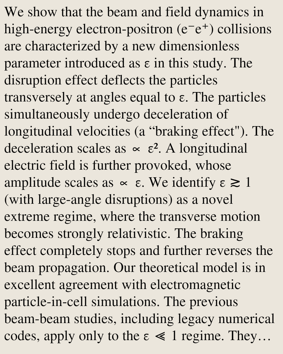 AcceleratorPhy's tweet photo. High-energy electron-positron beam collisions with large-angle disruptions

W. Zhang, T. Grismayer, L. O. Silva
https://t.co/DFIXSJKojT [𝚙𝚑𝚢𝚜𝚒𝚌𝚜.𝚊𝚌𝚌-𝚙𝚑 𝚑𝚎𝚙-𝚎𝚡 𝚙𝚑𝚢𝚜𝚒𝚌𝚜.𝚙𝚕𝚊𝚜𝚖-𝚙𝚑] https://t.co/lnXtJmtHj4