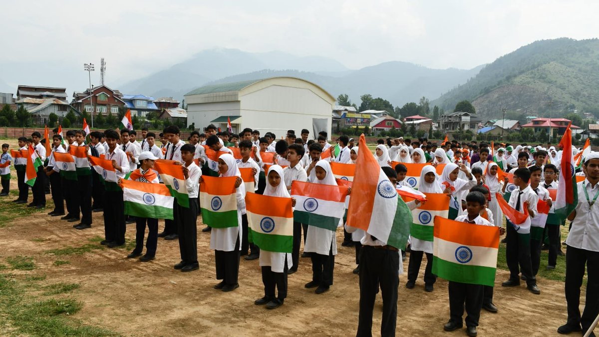crpf_3's tweet photo. Today, 12 August 2026, a Har Ghar Tiranga Rally was Organised by @3BnCRPF In Collaboration with 
District Administration, #JKPOLICE, Local Schools &amp; Civilians at Around Ten Thousand people participated Enthusiastically in Har Ghar Tiranga Rally.#HarGharTiranga #TirangaRally https://t.co/WxqpgUKmUa
