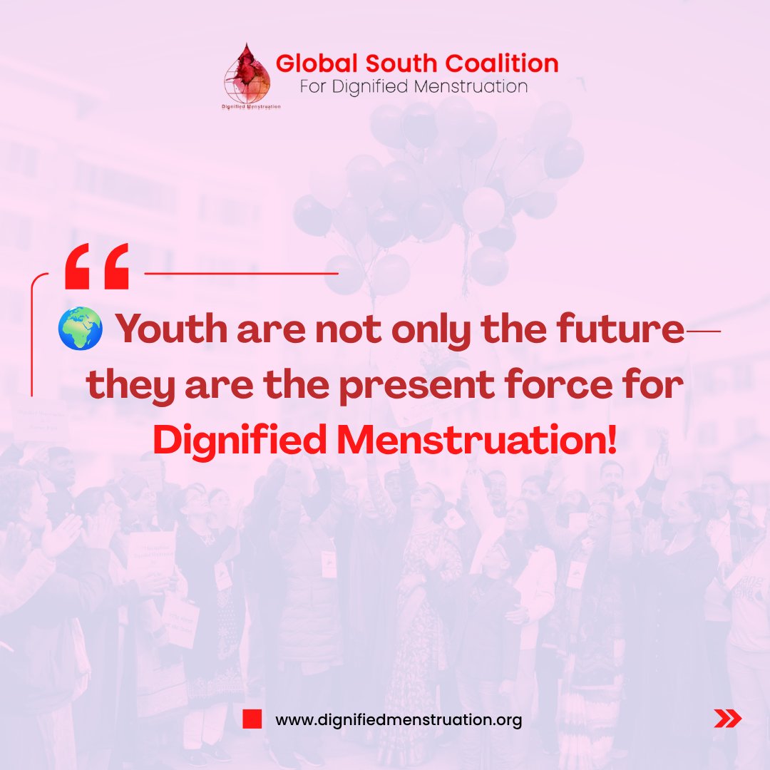 GlobalSouthDM's tweet photo. International Youth Day 2026 | Youth for Dignified Menstruation.
#DignifiedMenstruation https://t.co/JbTKk6p5Wk