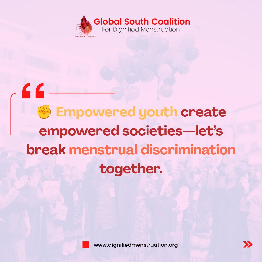 GlobalSouthDM's tweet photo. International Youth Day 2026 | Youth for Dignified Menstruation.
#DignifiedMenstruation https://t.co/JbTKk6p5Wk