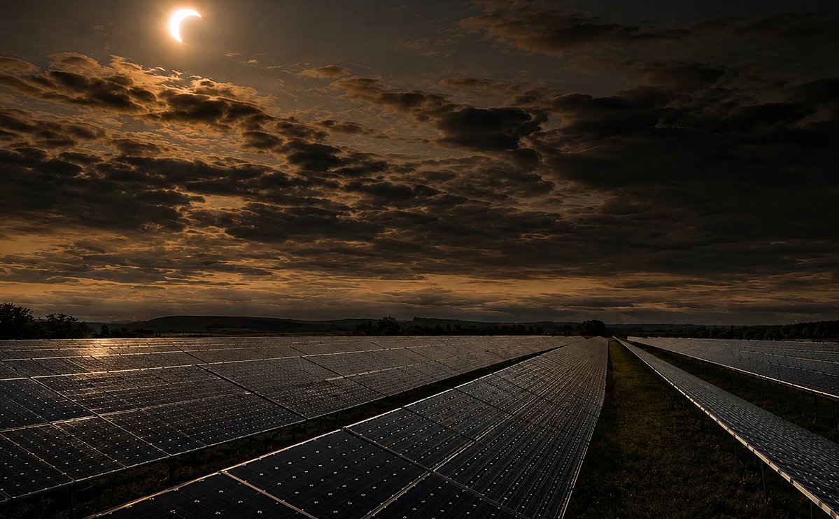 Electroversenet's tweet photo. Europe is issuing grid warnings ahead of today’s solar eclipse, with up to 9.7 GW of solar generation expected to vanish.

Full breakdown (and more) in today's Substack: https://t.co/jW9KusOp0t