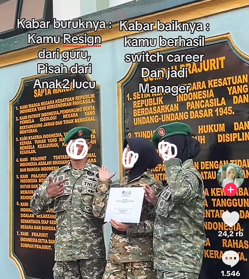 bbarbieie's tweet photo. dan yap, doktrin nya BERHASIL ! 

tadi pagi lewat di fyp guru resign terus jadi  manager kopdes dg captionnya “memberi banyak manfaat untuk rakyat kecil dan para petani” 😂

agak bingung deh bagian membantunya ada di bagian mana.. ini kan program pemerintah yak, otomatis duitnya balik ke pemerintah. semua barang yg dijual juga di produksi sama perusahaan. kalo emg mau ekonomi dikalangan bawah jalan, kenapa ga langsung membantu umkm ya? 🤔

terus para manager kopdes ini apa ga takut, program ini banyak di kecam masyarakat loh, prabowo lengser bisa jadi programnya berhenti.. apalagi mereka malah dikasih ilmu kemilititeran dan atraksi yg gajelas instead of ilmu manajerial, workshop dan pelatihan yg nyambung dg karirnya 

maksud gue tuh.. if one day program ini berhenti (aamiin) apa lu semua ga mikirin karir lu bakal gimana? serius mau di masukin ke CV pengalaman terakhir jd manager kopdes (program yg gagal)????? 😭😭😭