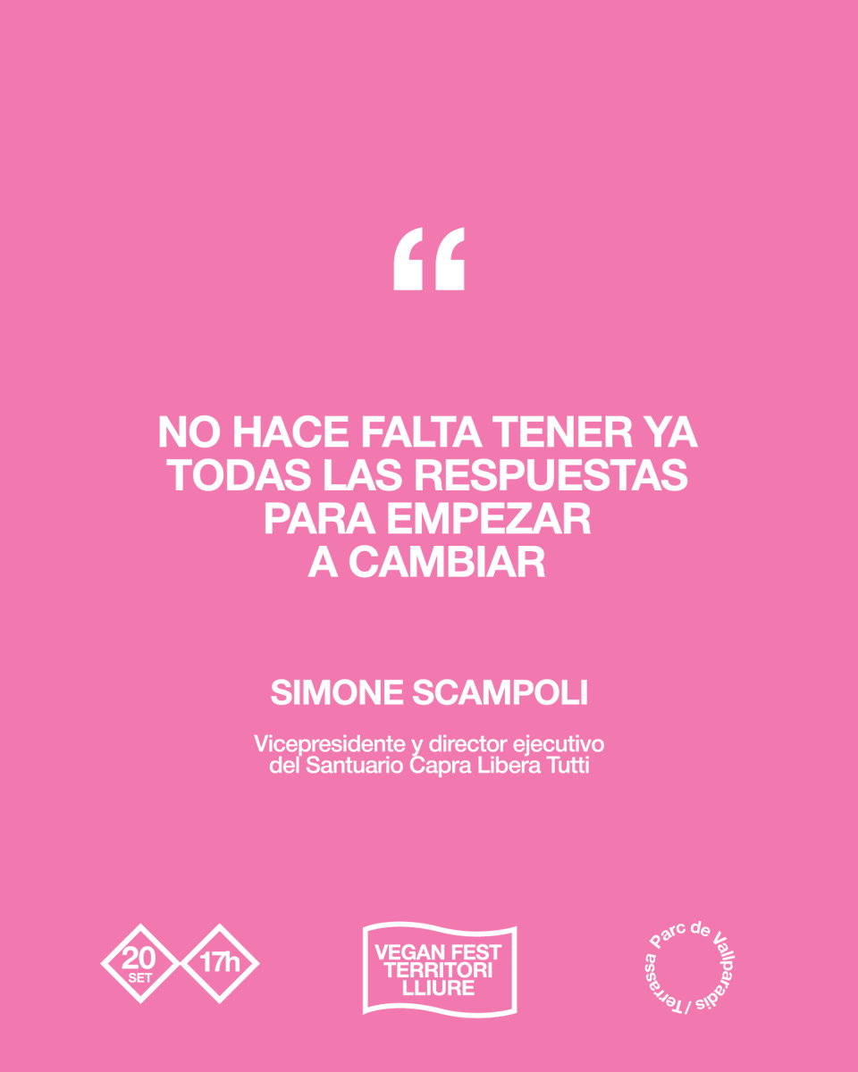 VeganFestCat's tweet photo. Escoltar les històries dels animals pot transformar la nostra mirada i convertir-la en acció.

Simone Scampoli, de @capraliberatutt serà al #VeganFest per parlar d’animals i transformació social.

🗓️ Dg. 20/09 · 17h
➡️ Escenari EMPATIA
🎟️ Entrada gratuïta 

✊🏻🥕 https://t.co/2kWcX3Pl5F