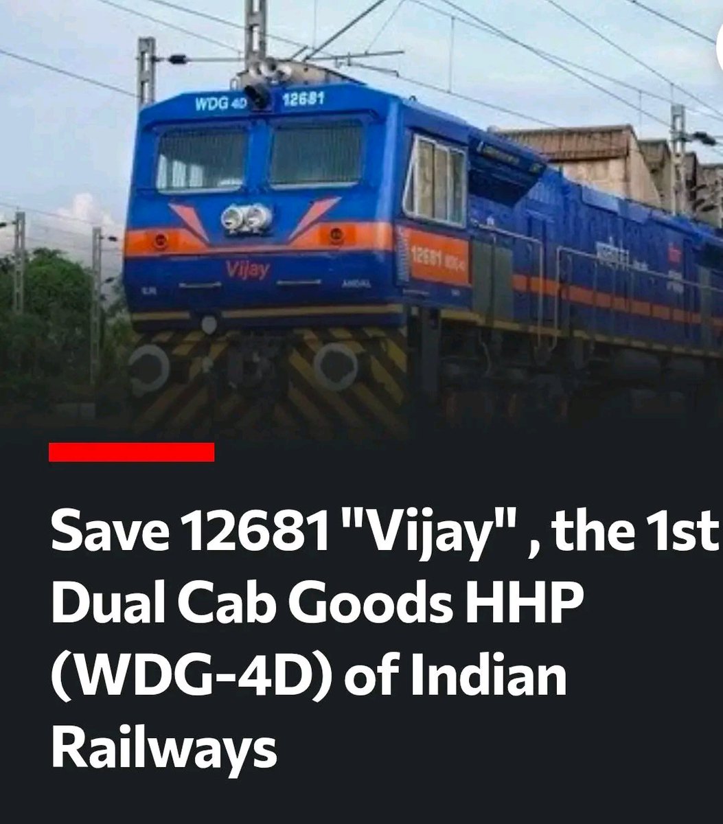 ravirajsinha14's tweet photo. Have few minutes??? Please read and sign the petition to save India's 1st WDG4D locomotive "VIJAY"🙏
Link to sign petition - https://t.co/0a7CnUkITz (it hardly will take 1 minute)
#SaveHeritage #savelocomotive #indianrailways https://t.co/aK4mAdokre