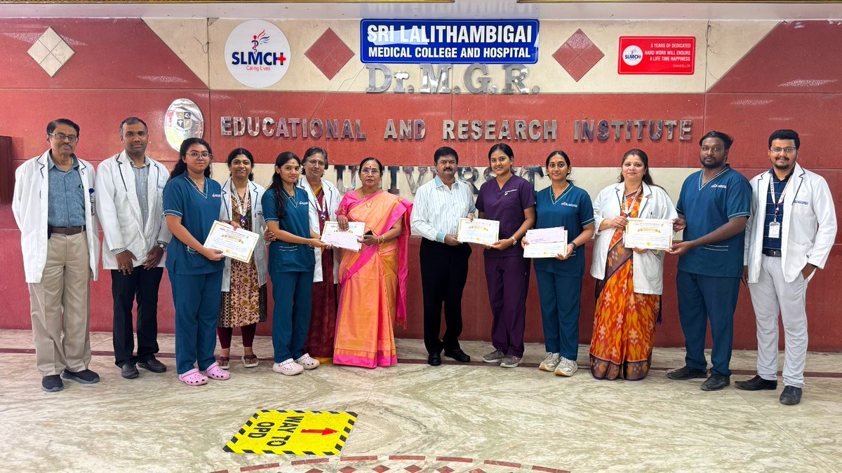 AcsArunkumar's tweet photo. Happy to present the cash prizes and certificates of appreciation to the winners of the Quiz Competition for Interns, organized by the Department of Paediatrics and Neonatology, SLMCH, as part of World ORS Day 2026. 
#DRMGR #SLMCH #quizcompetition https://t.co/oDRoHrOks7