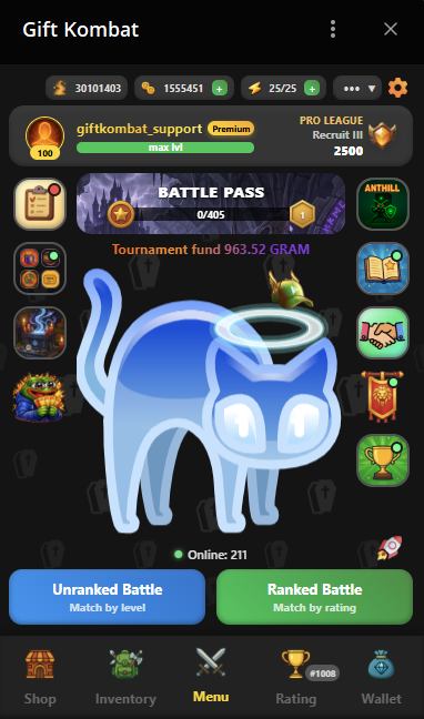 giftkombat's tweet photo. @telegram 🎁⚔️ Gift Kombat — a Telegram Mini App where PvP battles are fought using real Telegram NFT gifts as combat characters.

Climb the ladder for NFT prizes, join weekly NFT tournaments, earn GRAM via clans, market trading &amp; etc.

▶️ https://t.co/fa7e5Ur3kV
Me: @giftkombat_support https://t.co/zX9RzHN5KA