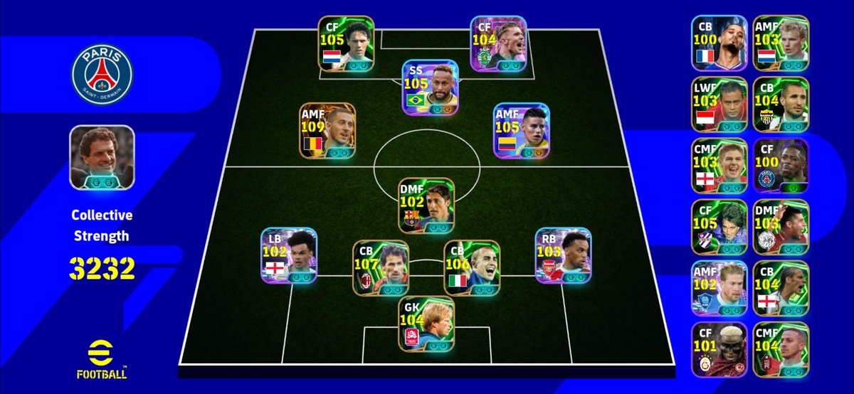 PrinceX57334's tweet photo. As eFootball26 comes to an end today let's see the squad we have ended this season with.
Here's mine
#efootball #efootball27 #イーフト https://t.co/5CgPmmYCB5