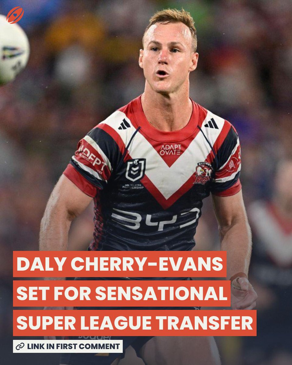 loverugbyleague's tweet photo. 😮 Sydney Roosters star Daly Cherry-Evans is set for a sensational transfer to Super League in 2027, after closing in on a move to Hull FC! https://t.co/dNMPkI3IGY