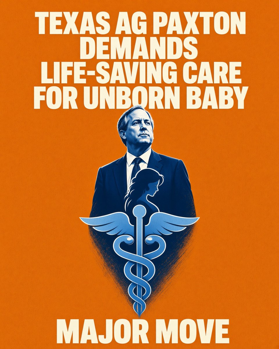 DailyNoahNews's tweet photo. 🟨Ken Paxton just stepped up for the most vulnerable.

The Texas AG intervened to protect an unborn surrogate baby diagnosed with a treatable heart condition after the intended parents pushed for abortion and refused life-saving care.

Every child deserves a chance. 

Defending the innocent is non-negotiable. 🫵