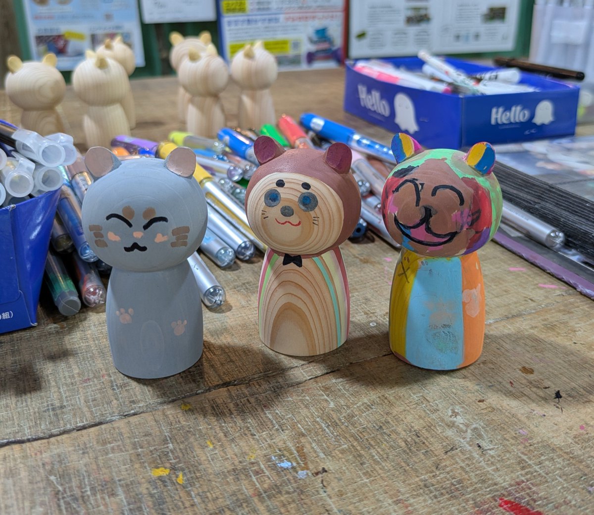 ありがとうございます😊 #にゃんこけし #こけしの絵付け #大河原町