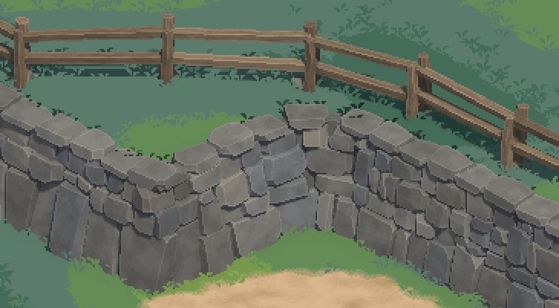 kurinadev's tweet photo. 木の柵！
杭が一本だと味気なかったから二本で挟む感じのデザインにしてみた
#indiedev #gamedev https://t.co/0C70mps9qV
