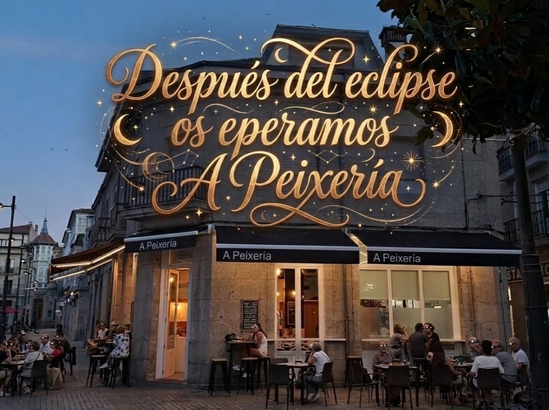 APeixeria's tweet photo. 🌊 ¿Buscas el plan perfecto para hoy? 🦐

Despúes del eclipse, ven a tomar algo a A Peixería. Disfruta del auténtico sabor a mar en el corazón de Verín con unas buenas zamburiñas y tus vinos de bodega favoritos.  🥂

Y no te olvides, lleva gafas de protección homologadas !!! 🕶️ https://t.co/1Xhz1CdJRw