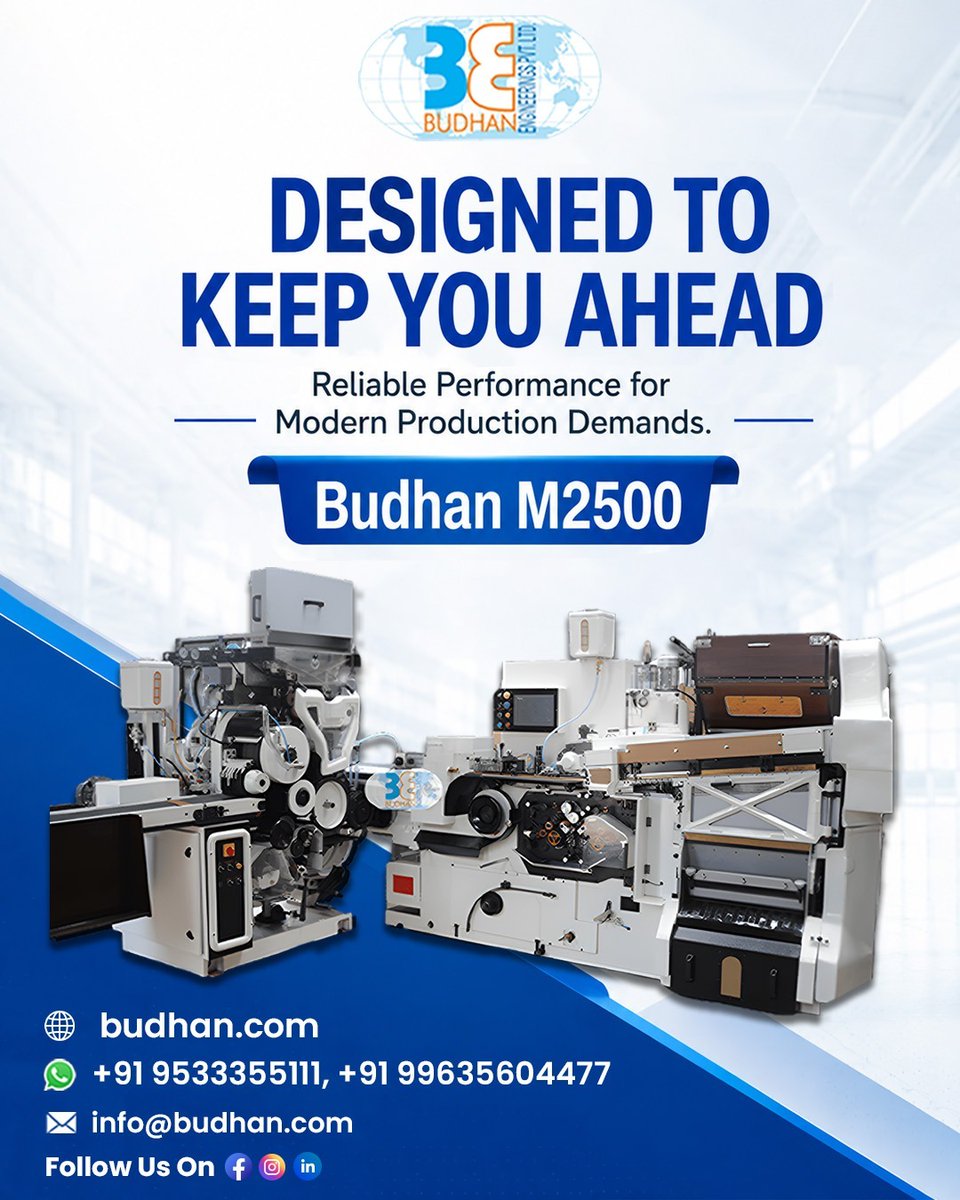 budhan_official's tweet photo. Stay ahead with advanced engineering and unmatched performance.

Budhan M2500 is designed to meet modern production demands with reliable operation, precision performance, and efficient manufacturing solutions.

#BudhanEngineering #BudhanM2500 #CigaretteMakingMachine https://t.co/0iVWMFGmfr