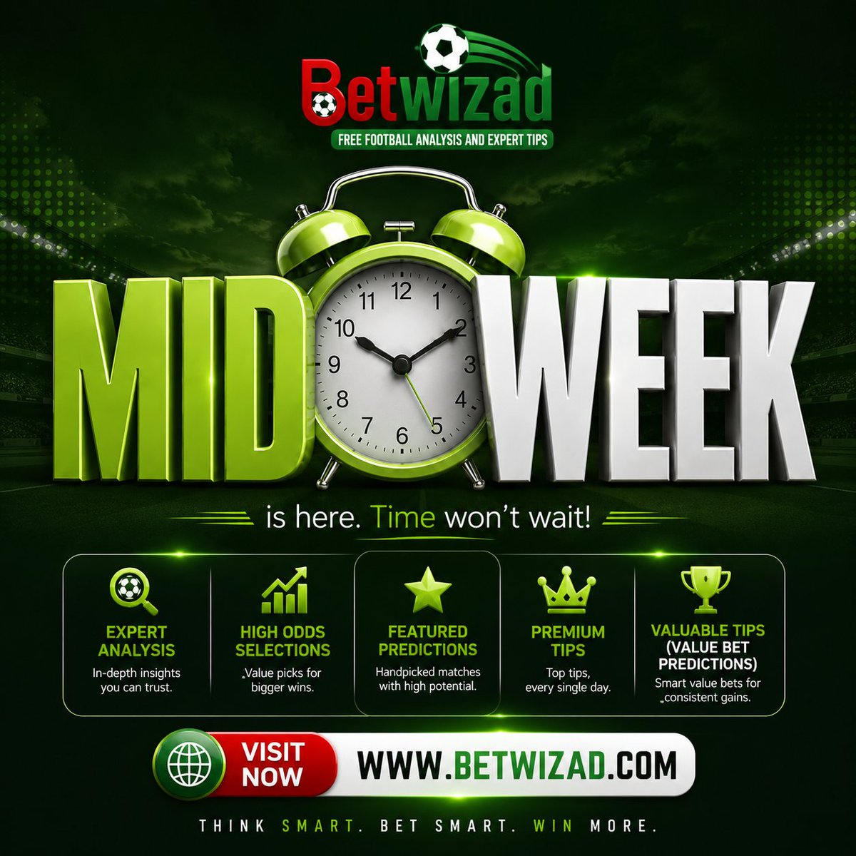 BetwizadTips's tweet photo. โฝ MIDWEEK ACTION IS HERE!๐ฅ
Donโt follow the crowd - follow the analysis. ๐
Get football insights, expert match analysis & daily updates from Betwizad.
๐ https://t.co/EGxr39yKeo | ๐ @BetwizadTips
#Betwizad #FootballAnalysis #BetResponsible #MidweekFootball #StayInformed https://t.co/r4nTlqSvuJ