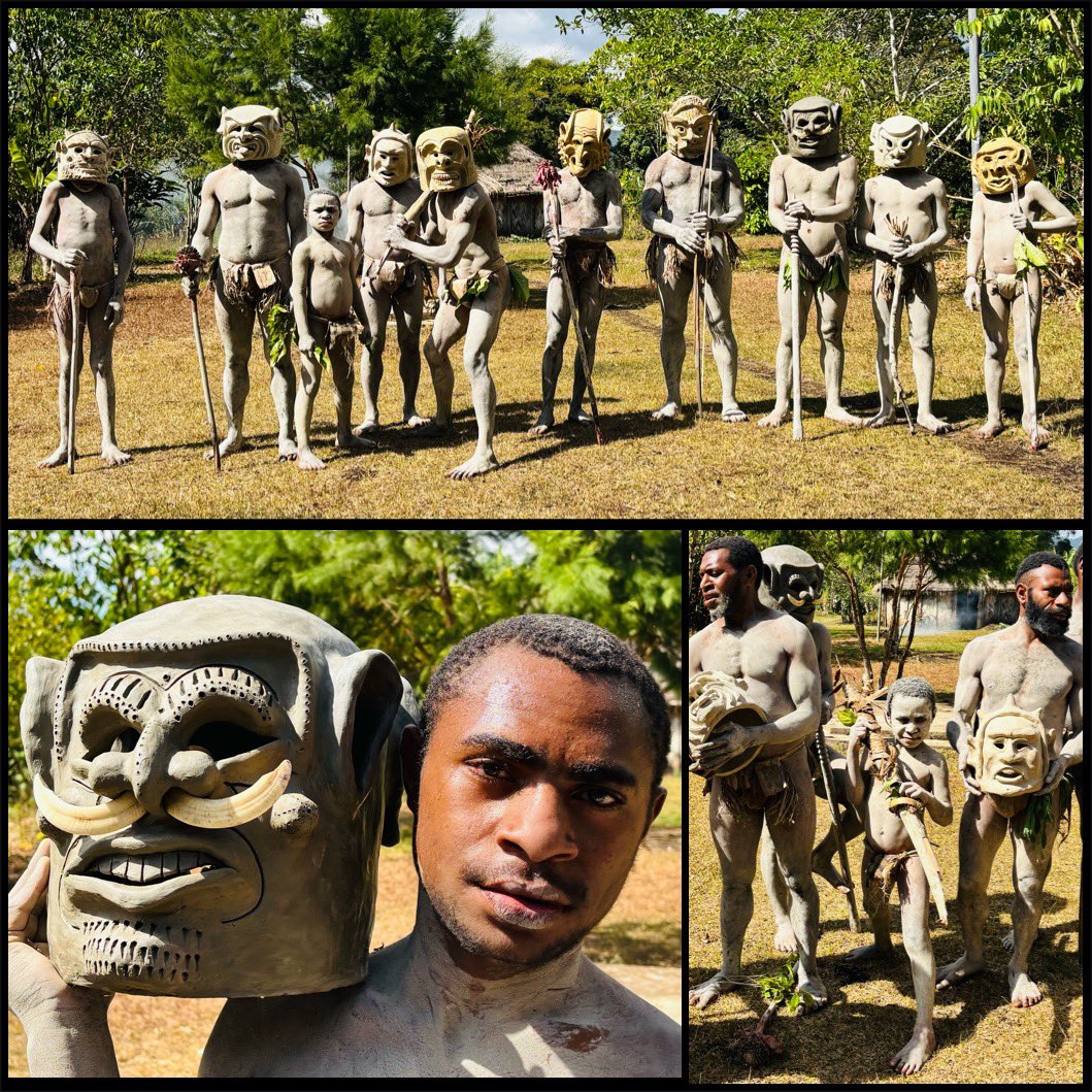 Cara_Farran's tweet photo. Very special day in #PNG, travelling towards #MountHagen. We stopped at #Asaro to meet the mudmen and at #Mindima to meet the skeletonmen, where they told us their stories and about their traditions. What a privilege! 😌💁🏼♀️🇵🇬 https://t.co/uk6cBJM4RN