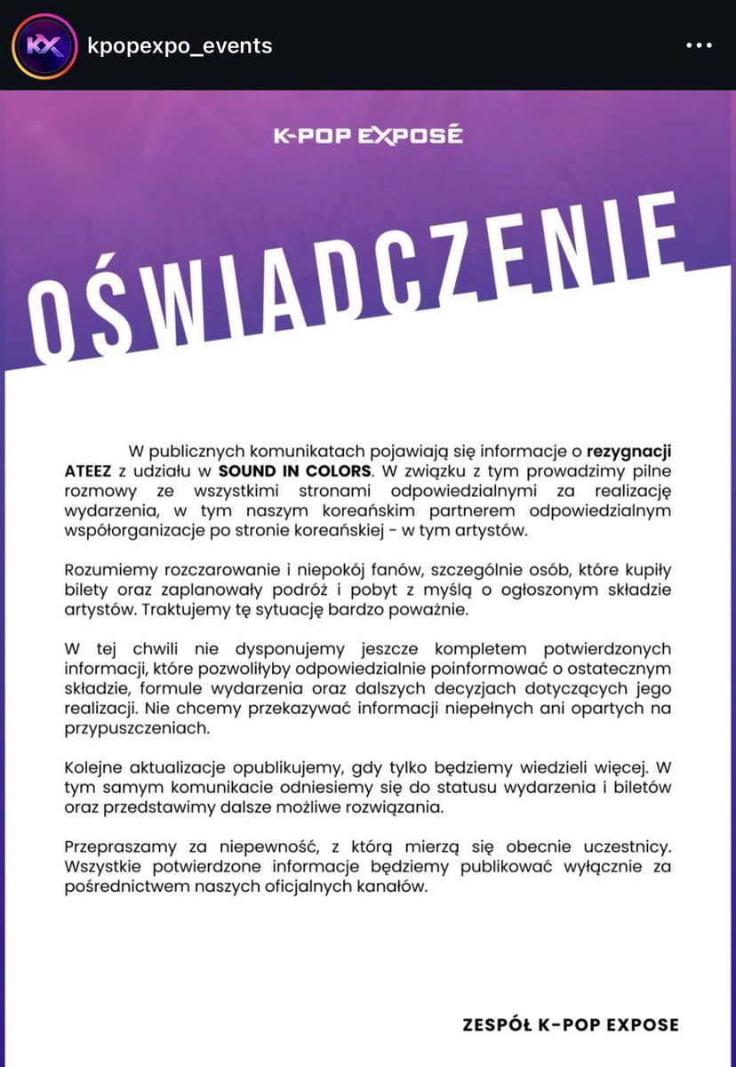 enjoykconcerts's tweet photo. Oświadczenie organizatora 

https://t.co/AaDy6DuGXp https://t.co/PIOIdzCSRU