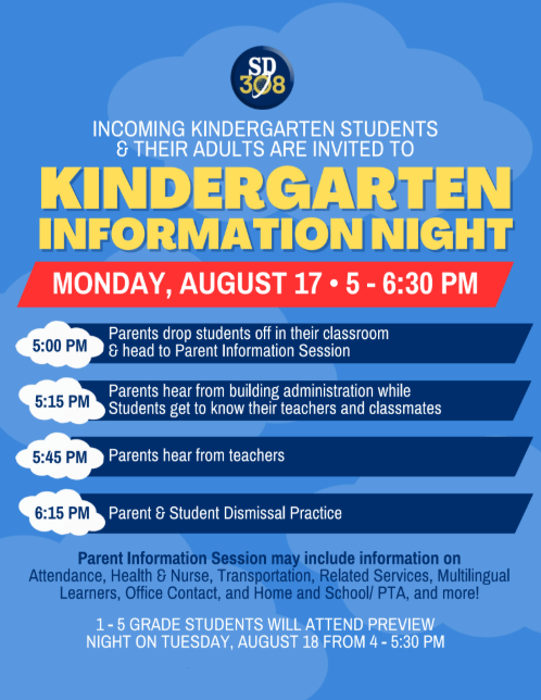 308Churchill's tweet photo. Kindergarten Families - 
See the flyer below about our Kindergarten Information Night on Monday, August 17th from 5-6:30 pm https://t.co/c2ITqm9gRz