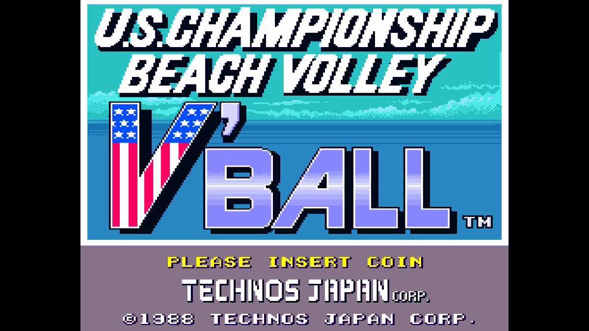denfaminicogame's tweet photo. 1988年発売のアーケードゲーム『ビーチバレー V'BALL』が「アケアカ」で復刻。8月13日に配信へ
https://t.co/U7SnTDMHg3

テクノスジャパンが手がけた、ビーチバレーアクションゲーム。ビーチバレー大会に出場した若者2人を操作して、優勝を目指して戦っていく https://t.co/Lu912qIrTP