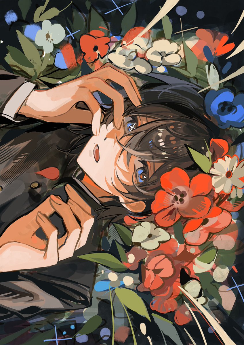 2du_ichizu's tweet photo. #一次創作祭り夏の陣2026

鮮やかで少し仄暗い花と黒髪の絵を描いてます！
誰かに届くといいな https://t.co/HgLevdKBW9