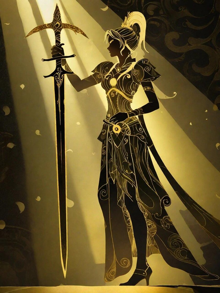 Berniece46359's tweet photo. A sword as a vow, a crown of light.
Amidst the darkness, clad in the glory of gilded light.
No need to borrow radiance from another; one’s own self is the cutting edge. #TraditionalChineseStyleIllustration https://t.co/yYQ2vJlWbv