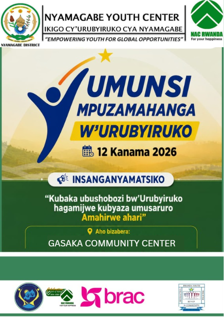 Youth_Actions's tweet photo. uyu munsi #Tariki 12 #Kanama ni #Umunsi #Mpuzamahanga #w'Urubyiruko mwese #muratumiwe ku #rwego rw'akarere ka @nyamagabe birabera muri #salle y'umurenge wa #Gasaka
#Urubyiruko mwese muratumiwe, muze muri benshi
#Muze #turye #Show https://t.co/TLq3wdLTA4