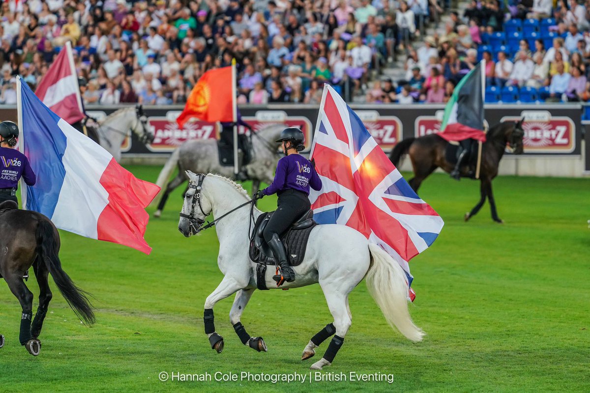 BEventing's tweet photo. What an opening ceremony - WOW! 🤩🇬🇧

#BritishEventing #Aachen2026 #FEIWorldChampionships #MomentsOfGlory #SixSportsOneFlag #BritishEquestrian https://t.co/tS0sZ7tSjw