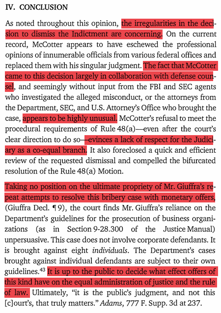 ashish_nujs's tweet photo. Scathing Order by US District Judge in “with prejudice” dismissal of Adani corruption case. Remember “with prejudice” means no future case. Court has rebuked both McCotter of the US Department of Justice &amp; Adani's lawyer Giuffra who is also Trump’s personal lawyer. What travesty https://t.co/xfAqg4CsYY