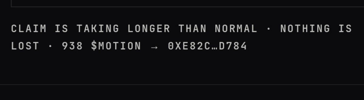 Zooomsss's tweet photo. Kita tunggu next update.
yang tadi pagi withdrawal tapi belum masuk $MOTION nya, Tenang aja ga bakal hilang katanya. https://t.co/dbIDeDMODl