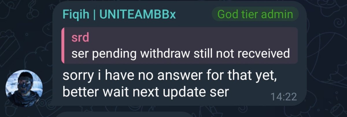 Zooomsss's tweet photo. Kita tunggu next update.
yang tadi pagi withdrawal tapi belum masuk $MOTION nya, Tenang aja ga bakal hilang katanya. https://t.co/dbIDeDMODl