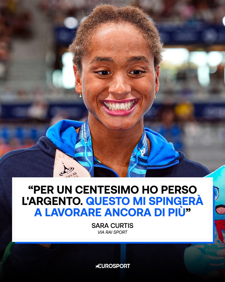 Eurosport_IT's tweet photo. Una prima volta storica, per l'Italia della velocità al femminile ⚡️🏊🏼‍♀️

Sara Curtis con la conquista della medaglia di bronzo nei 100 stile libero, chiudendo tra l’altro a un solo centesimo dall'argento, è diventata la prima italiana di sempre a salire sul podio in questa specialità 🇮🇹🔝

La piemontese conferma una mentalità davvero impressionante, specialmente se rapportata alla sua giovane età: deve compiere ancora i 20 anni (è nata il 19 agosto 2006) 💪🏻

#EuropeanAquatics #Nuoto #Curtis