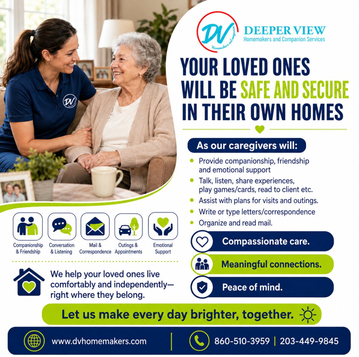 deeperviewhcs's tweet photo. Your loved ones deserve compassionate care and meaningful companionship while remaining in the comfort of their own home. ❤️

📞 Call 860-510-3959 or 203-449-9845 to learn more.

#CareWithCompassion #CompanionCare  #HomeCare #SeniorCare #SeniorCare https://t.co/gN6eVXUsCa