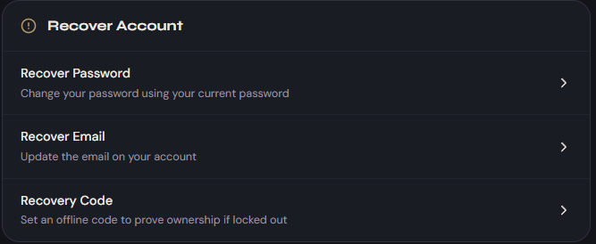PrivanyOrg's tweet photo. We added a Account Recovery System https://t.co/a7RtdPaYkp