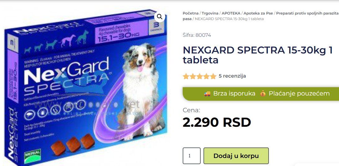 milicappetrovic's tweet photo. Da li neko može da učestvuje u nabavci Nexgarda za njuškice kod nas, jedan mesec primorana sam da im dam ovo efikasnije sredstvo, posle bi opet prešli na najjeftiniju varijantu kao i do sada. Jedna tura ove zaštite košta vrtoglavih 23000 din. 😒Samo 1 mesec ovo, zbog najezde buva https://t.co/lZlUiq4qts