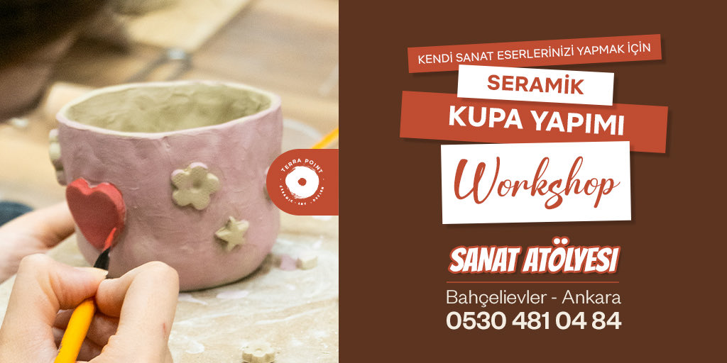 terrapointart's tweet photo. En sevdiğiniz kahveyi kendi ellerinizle yaptığınız kupadan içmeye ne dersiniz? ☕✨
Terra Point Sanat Atölyesi’nde Seramik Kupa Yapımı Workshop kayıtları devam ediyor! 
📍 Bahçelievler / Ankara 📞 0530 481 04 84
#Seramik #Ankara #Atölye https://t.co/3CrgLyPbK0
