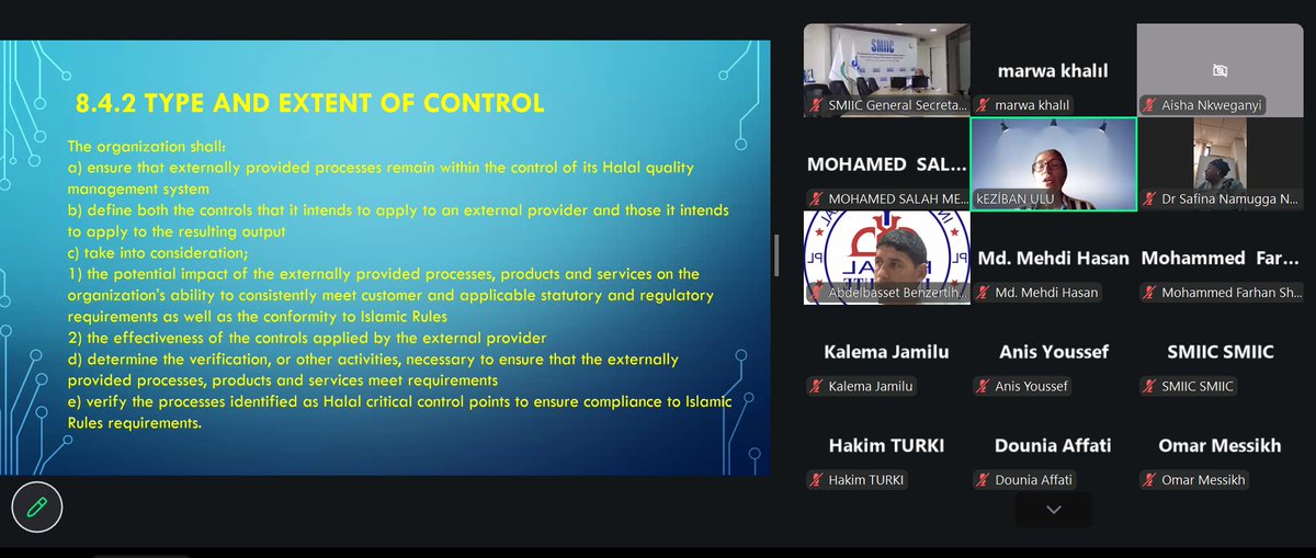 SMIICGS's tweet photo. SMIIC conducted a virtual training on OIC/SMIIC 18:2021 – Halal Quality Management System on 5–6 August 2026, strengthening participants’ knowledge and supporting the implementation of OIC/SMIIC standards. #SMIIC #Halal #OICSMIIC https://t.co/gDopvEninF
